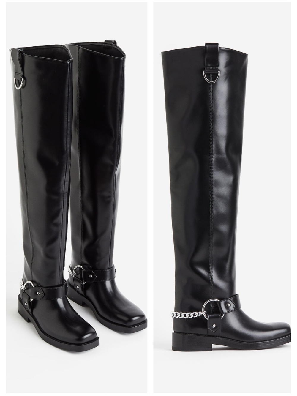 H&M Over The Knee Biker Boots - As New